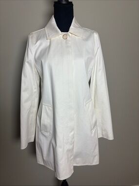 Coach Cream Button Down Trench Coat
